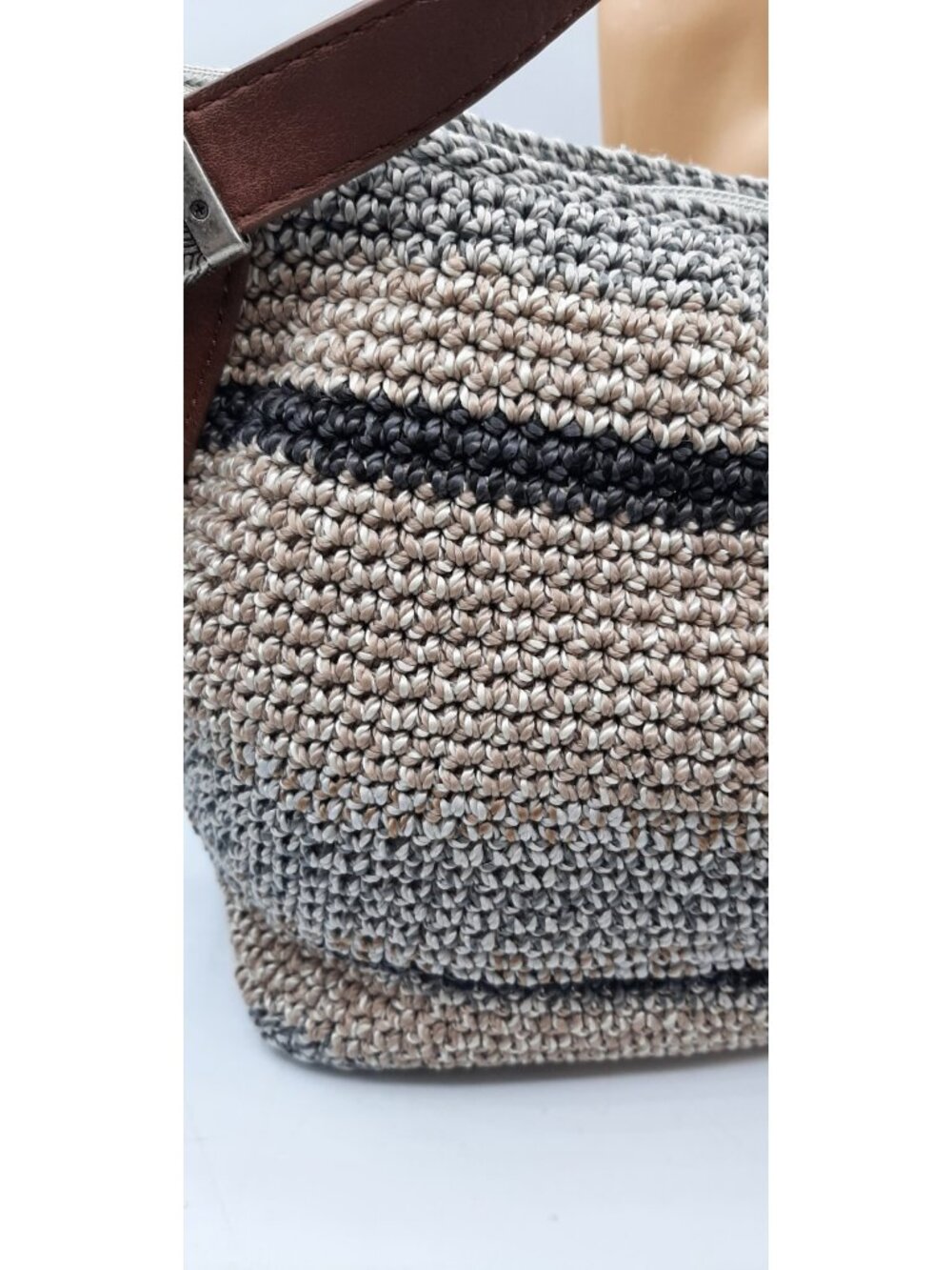 the sak Multi Colored Crochet Purse Taupe Lining BOHO Short Shoulder Bag Tag - Picture 2 of 9